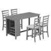Whisen 5-Piece Multi-Functional Rubber Wood Counter Height Dining Set with 4 Padded Chairs - 3 of 4