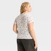 Women's New York Floral Pointelle Short Sleeve Graphic Baby T-Shirt - Off-White - 2 of 3