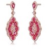 Guili Rose Gold Plated Dangle Earrings with Clear and Red Cubic Zirconia Accents, A Bold and Glamorous Piece for a Touch of Luxury - 3 of 3