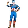HalloweenCostumes.com Medium  Men  Adult Captain America Qualux Costume | Superhero Costumes, Red/Purple/Blue - 2 of 4