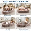 Human Dog Bed for Adults & Pets, 67.7" × 43.3" Large Giant Size with Pillow, Washable Faux Fur Removable,Bean Bag with Handle Side Pocket - 2 of 4