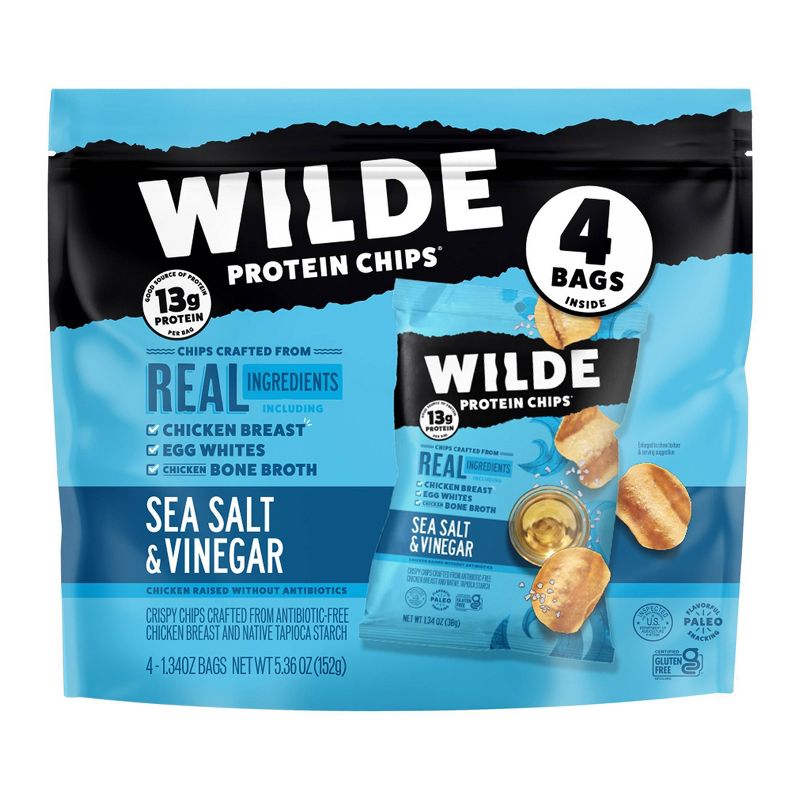 Wilde Brand Protein Chips - Sea Salt &#38; Vinegar - 4ct, 1 of 9
