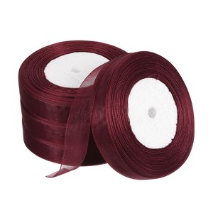 Unique Bargains Soft DIY Crafts Wedding Gift Wrapping Sheer Organza Ribbon 4 Roll - 1 of 4