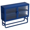 Modern Sideboard Buffet Cabinet, Stylish Tempered Glass Kitchen Sideboards With 2 Door Adjustable Shelf U-shaped Leg - 3 of 4