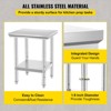 VEVOR Stainless Steel Prep Table, 24 x 24 x 31 Inch, 700 lbs Load Capacity, Heavy Duty Metal Worktable with 3 Adjustable Height Levels, Silver - 4 of 4