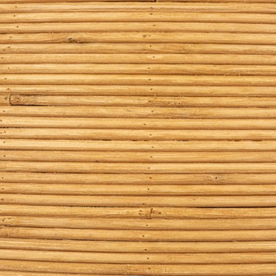 Natural Rattan Round Barrel Accent Table with Wood Frame