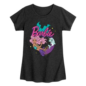 Girls' - Barbie - Barbie Mermaid Logo Fitted Short Sleeve Graphic T-Shirt - 1 of 4