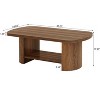Gulches 45.27" Oval Coffee Table, 2-Tier Storage Mid-Century Modern Style with Fluted Base, Sturdy Engineered Wood, Versatile - 2 of 3