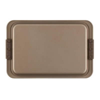 Bronze Nonstick Rectangular Cake Pan with Clear Lid