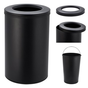 40 Liter / 10.6 Gallon Trash Can Stainless Steel Round Garbage Can with Removable Inner Bucket for Offices, Kitchen & Bathroom, Green - 1 of 4