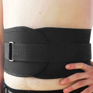 Unique Bargains Black M Size Adjustable Waist Brace Belt Lumbar Support Posture Correction Strap - 1 of 4