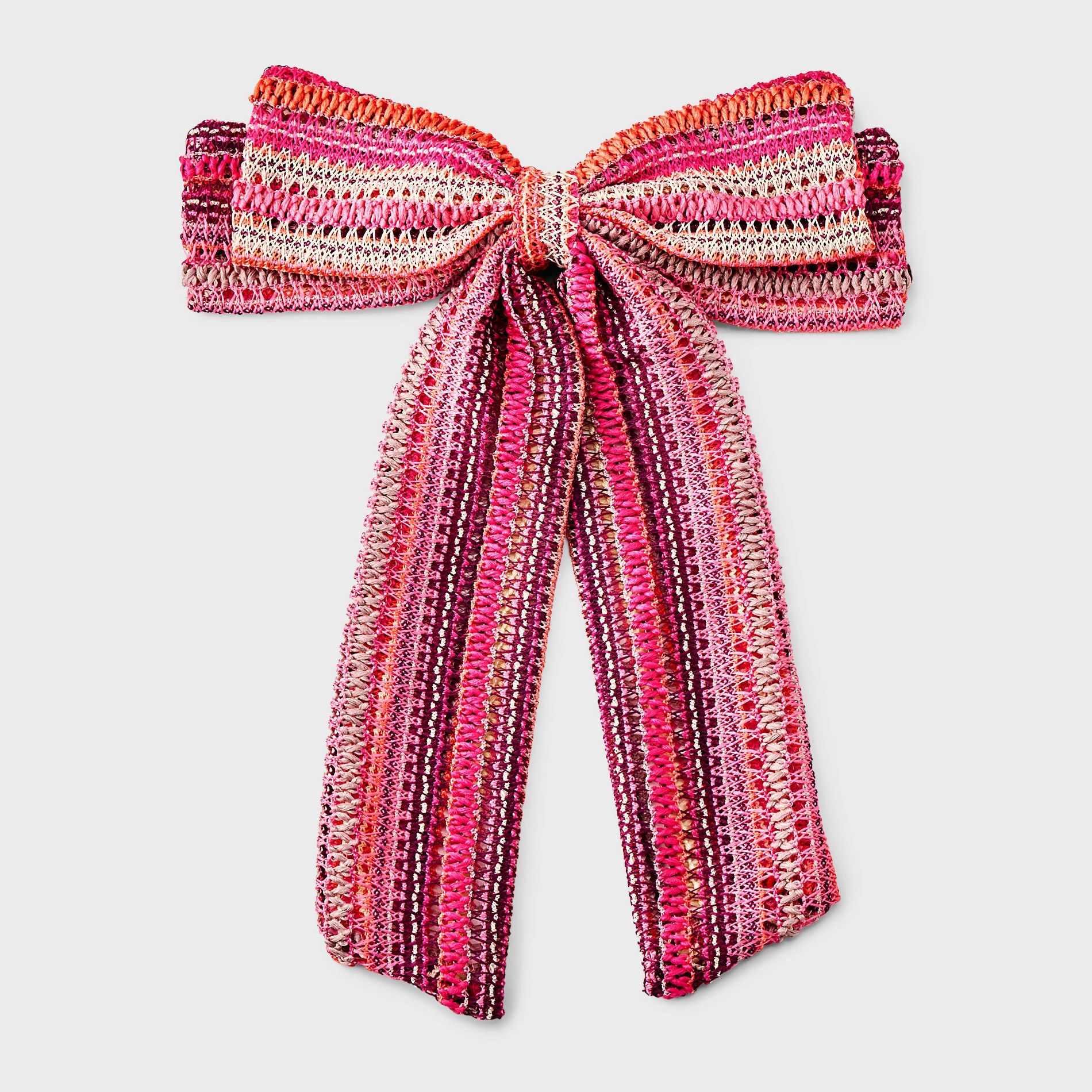 Girls' Scallop Striped Bow Barrette - Cat & Jack™ Red/White/Blue