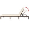 vidaXL Outdoor Sun Lounger with Cushion, Adjustable Backrest, Brown Poly Rattan, Sturdy Steel Frame, Weather-Resistant, Easy to Clean - 4 of 4