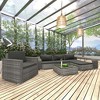 vidaXL-8 Piece Patio Lounge Set with Cushions-Made from Poly Rattan in Gray-Hard-Wearing-Easy to Maintain-Includes Coffee Table and Side Tables - 2 of 4