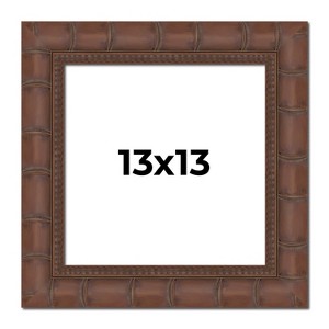 PosterPalooza | 13x13 Wide Bamboo Picture Frame, UV Acrylic, 4 Finishes - Brown, Black, Silver, and Natural - 1 of 4