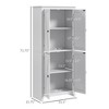 72" Freestanding Kitchen Pantry Cabinet, Farmhouse Tall Storage Cabinet with 4 Door Cabinets and Adjustable Shelves for Dining Room - 3 of 4