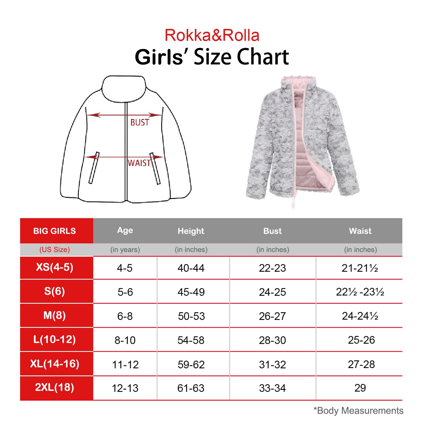 Куртка Rokka&Rolla Reversible Fleece Jacket Puffer Coat-Frost Gray/Chalk Pink, size 8 для девочек, цвет: Серый — фото 2