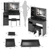Vanity Desk Modern with LED Mirror and Drawer Storage for Bedroom 41in-3irtyhousy - 4 of 4