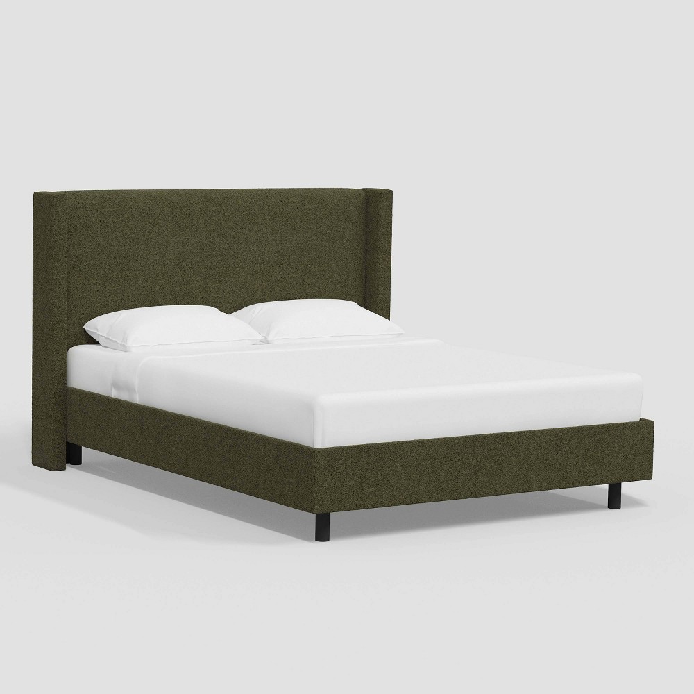 Photos - Wardrobe Queen Austin Wingback Platform Bed in Tweed Milsap Army - Threshold™