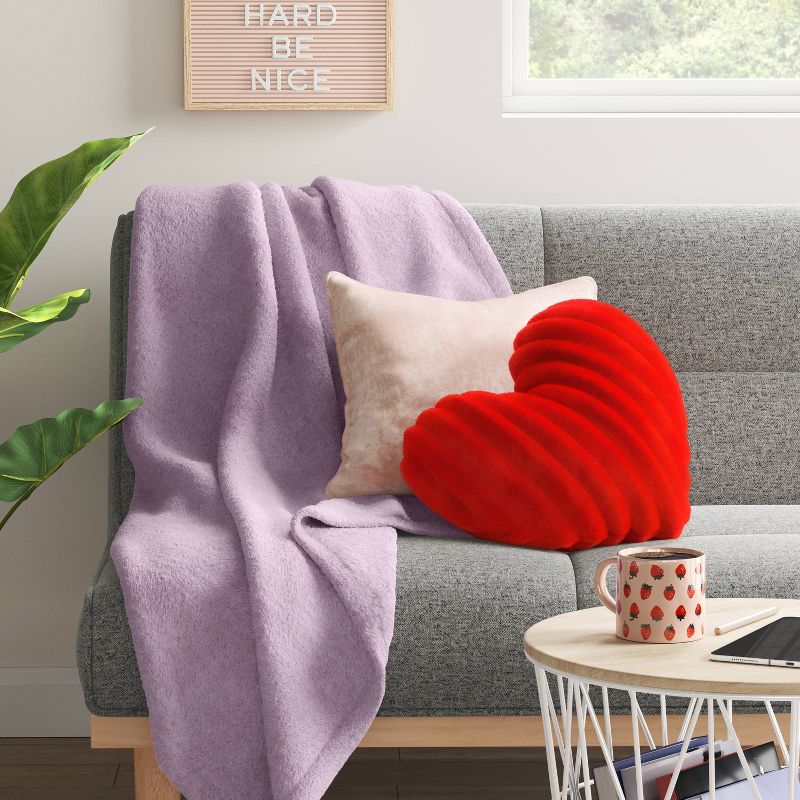 Valentine&#39;s Day Rib Shaped Plush Heart Throw Pillow Red - Room Essentials&#8482;, 3 of 12