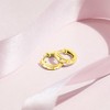 Girls' Staggered Gems Hoop Yellow Gold Flashed Sterling Silver Earrings - Pink - In Season Jewelry - 4 of 4