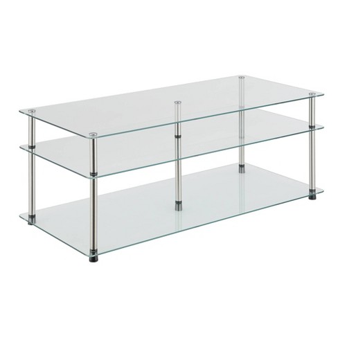 Classic Glass 3 Tier Coffee Table Clear Glass Breighton Home Target