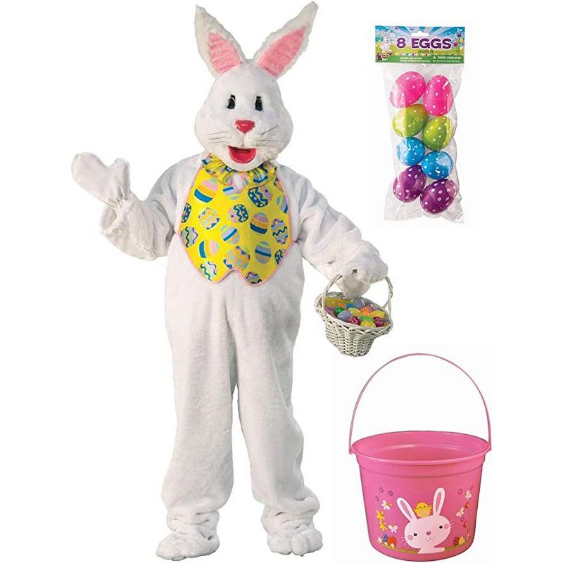 Birthday Express Yellow Vest Easter Bunny Mascot Costume Kit, 1 of 2