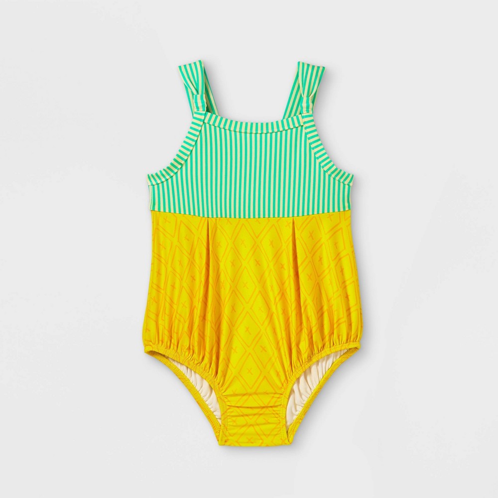 Toddler Girls' Pineapple Print One Piece Swimsuit - Cat & Jack Yellow 2T