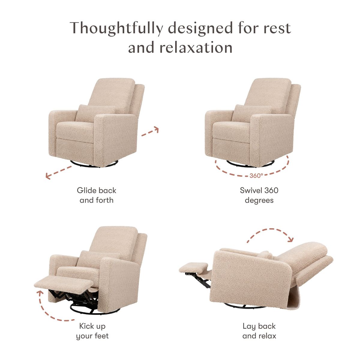 Babyletto Sigi Recliner and Swivel Glider - Chai Shearling - thumbnail 5