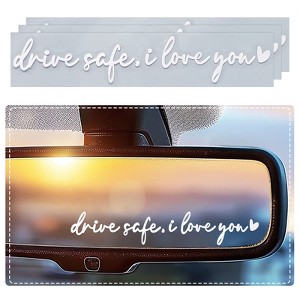 Wrapables Drive Safe, I Love You Car Rearview Mirror Window Decal Sticker (Set of 3) - 1 of 4