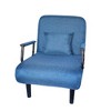 TiramisuBest Convertible Folding Sofa Chair Bed with Adjustable Backrest, Linen Upholstery, Metal Frame, Pillow, for Small Spaces & Dorms – Blue - 3 of 4