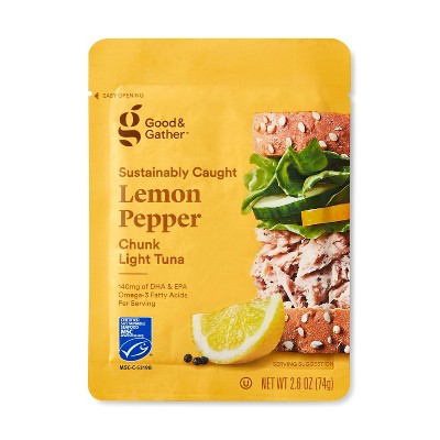 Lemon Pepper Chunk Light Tuna - 2.6oz - Good &#38; Gather&#8482;