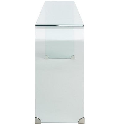 Huck Clear Tempered Glass Console Table with Rounded Corners