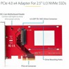 StarTech.com U.3 to PCIe Adapter Card, PCIe 4.0 x4 Adapter for 2.5" U.3 NVMe SSDs, Model PEX4SFF8639U3 - 4 of 4