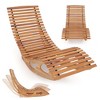 Costway Outdoor Chaise Lounge with High Back Slatted Seat Stopper Outside Wood Rocker - 2 of 4