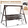 Finnhomy Wooden Hanging Porch Swing - 3 of 4