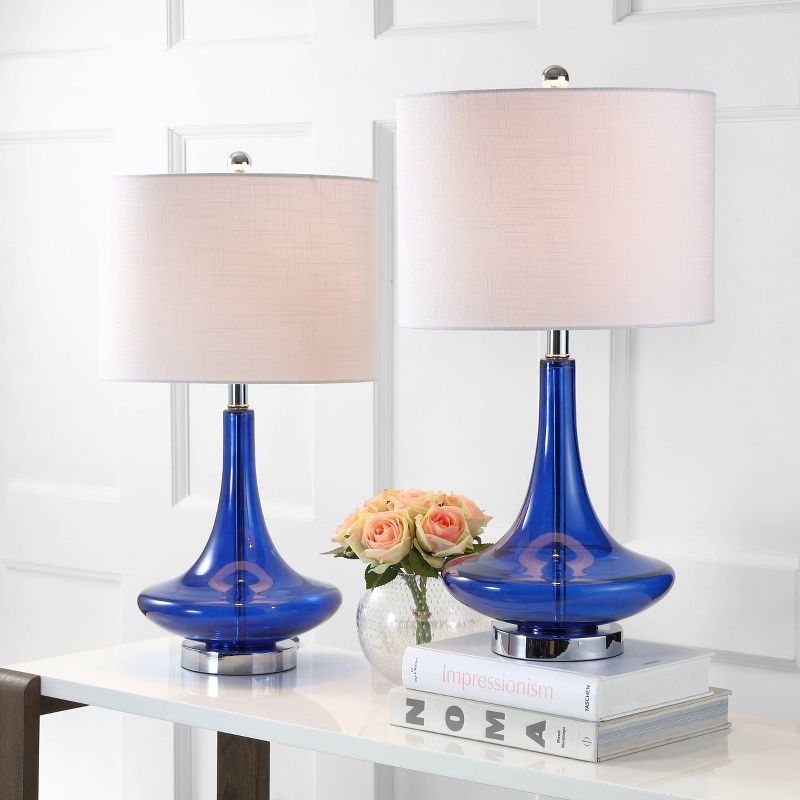 25.5" (Set of 2) Cecile Glass Teardrop Table Lamp (Includes Energy Efficient Light Bulb) - JONATHAN Y, 3 of 6