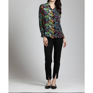 Women's Mixed Pattern Printed Button-Up Blouse - APNY - 1 of 4
