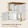 LOVSON Double Litter Box Enclosure, Litter Box Enclosure for 2 Cats, Litter Cabinet, Double Litter Box Enclosure with Shelves, White - 4 of 4