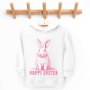 The Juniper Shop Happy Easter Bunny Outline Toddler Hoodie - 2 of 4