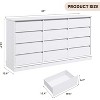 5/9/12 Drawer Chest Dresser with Wide Top, MDF Wood Storage Organizer for Bedroom, Living Room, White/Black/Green - 3 of 4