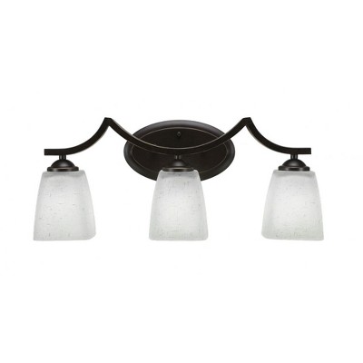Toltec Lighting Zilo 3 - Light Vanity in  Dark Granite with 4.5" Square White Muslin Shade