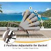 Outdoor Chaise Lounge Set of 2, PE Rattan Wicker Patio Lounge Chair w/ 5-Level Backrest, Cushion, Armrest and Wheels, for Garden, Pool, Beach - 3 of 4