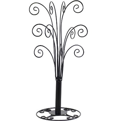 Sunnydaze Indoor Metal Gloria Christmas Holiday Ornament Craft Bauble Tabletop Display Stand - 20" - Black