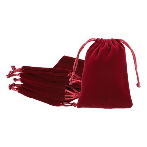 Unique Bargains Mini Smooth Soft Christmas Satin Bags with Drawstring 20 Pcs - 1 of 4