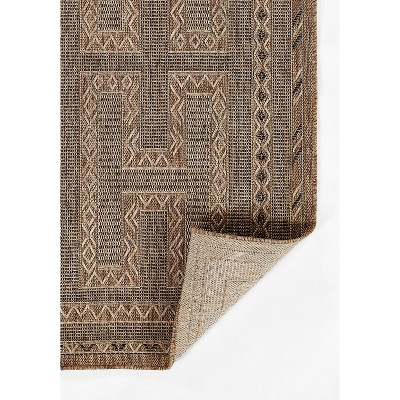 Hampton Blue and Natural Synthetic Indoor/Outdoor Rug Runner
