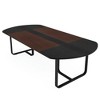 Resenkos Dining Table, Living Room Table,70.86" Oval Dining Table, Modern Kitchen Table for for 6-8 People,Black Brown - 2 of 4