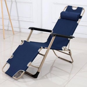 Maggift Folding Waterproof Terrace Lounge Chair with Adjustable Positions for Beach, Pool, and Camping, Blue, 72"*26"*37" - 1 of 4