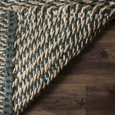 Hand-Knotted Blue Natural Square Jute 6' Area Rug