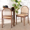 bali & pari 2pc Maryland Natural Rattan and Acacia Wood Dining Chair Set: Bohemian, Foam-Padded, No Assembly Required - 3 of 4